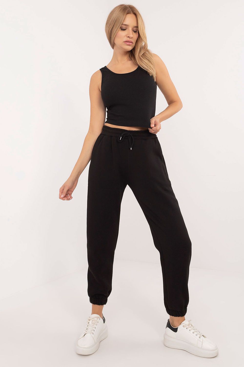 Elegant black cotton blend loungewear for everyday comfort.

Grey: