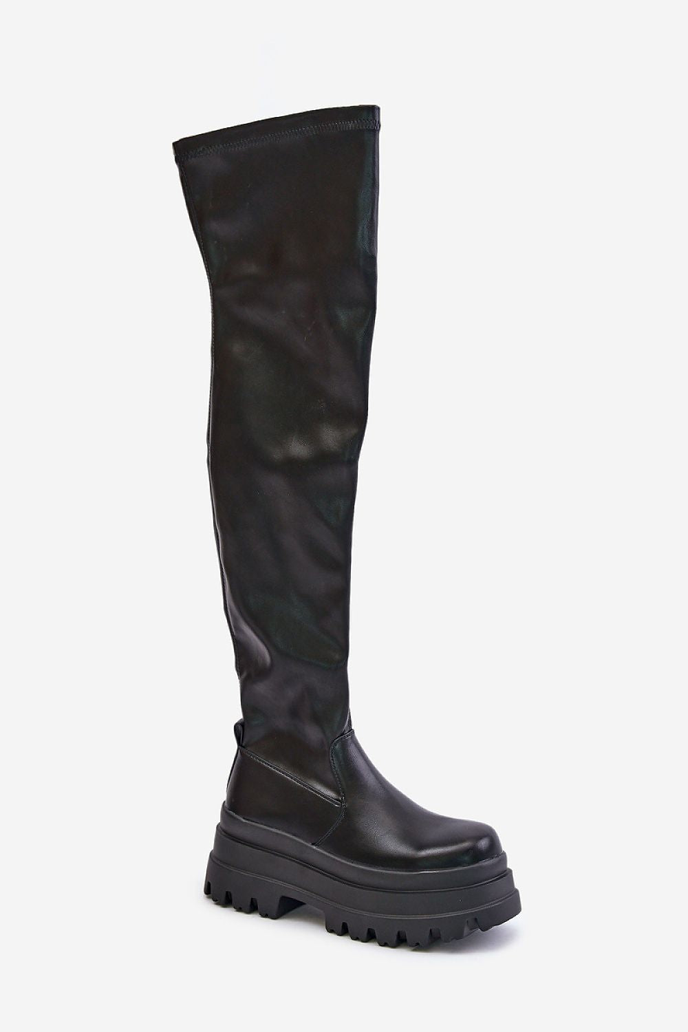 Platform over-the-knee boots front view 2
