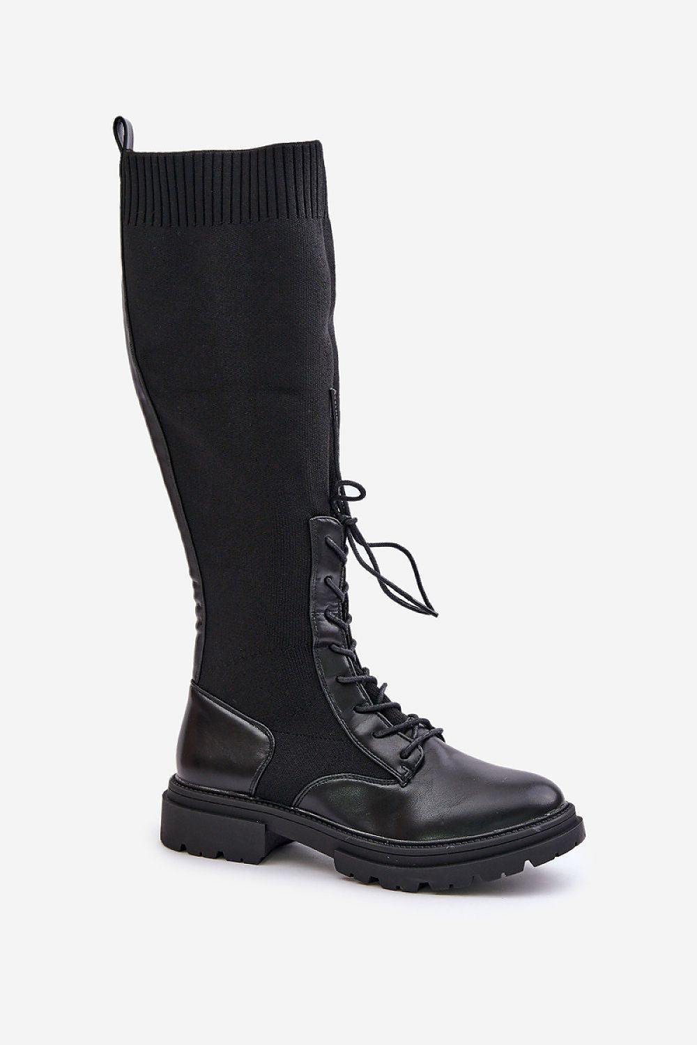 Combination Sock Boots in Black – Standalone View