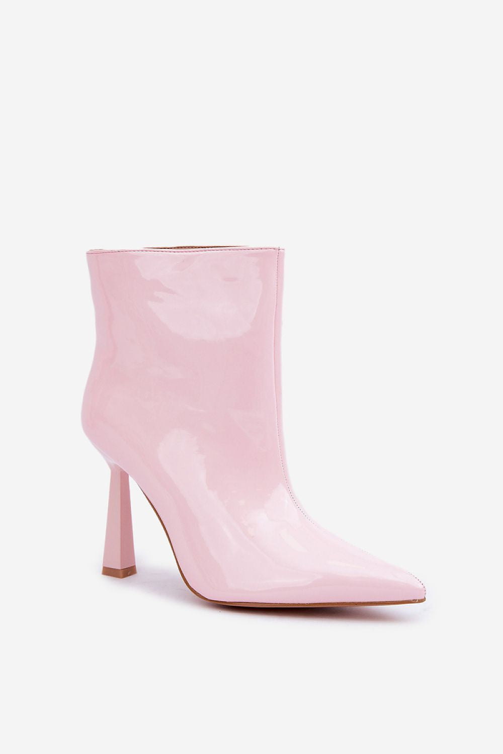  Sleek Gloss Patent Ankle Boots in Pink-2 – Standalone View
