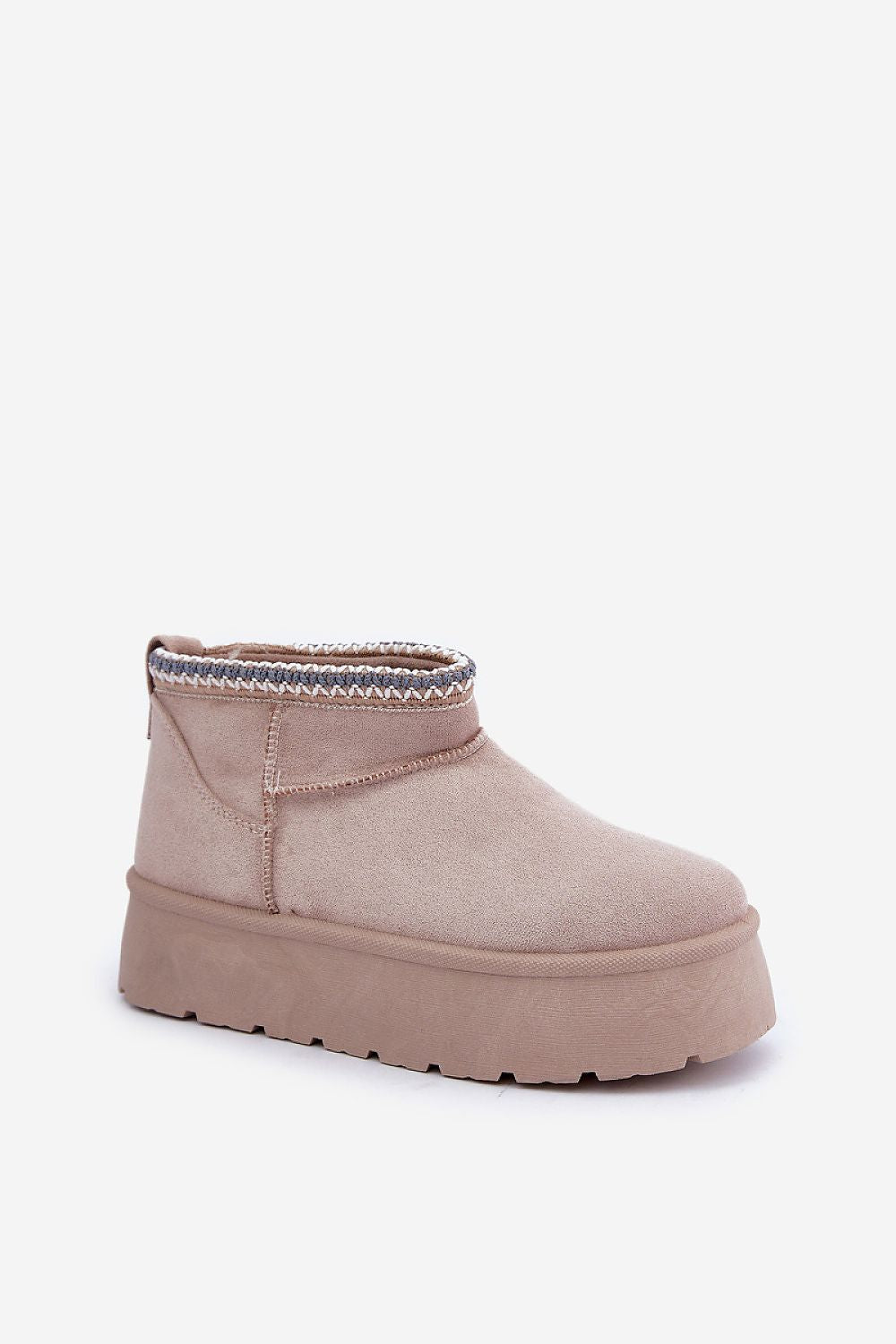  Frostbloom Embroidered Snow Boots in Beige – Standalone View