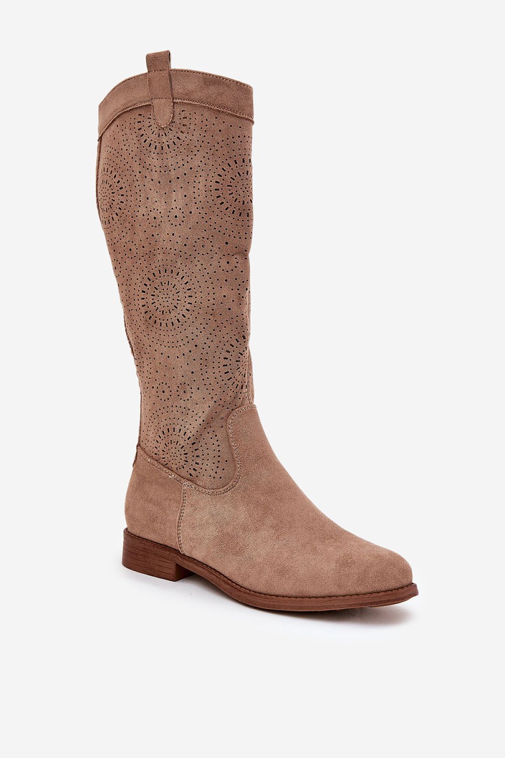  Beige Spring Ease Suede Boots – Standalone View