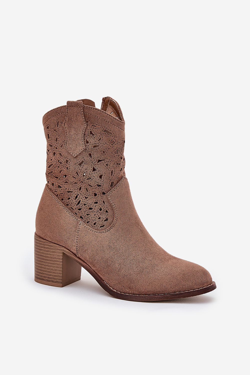 Brown Lace Aura Suede Boots – Standalone View