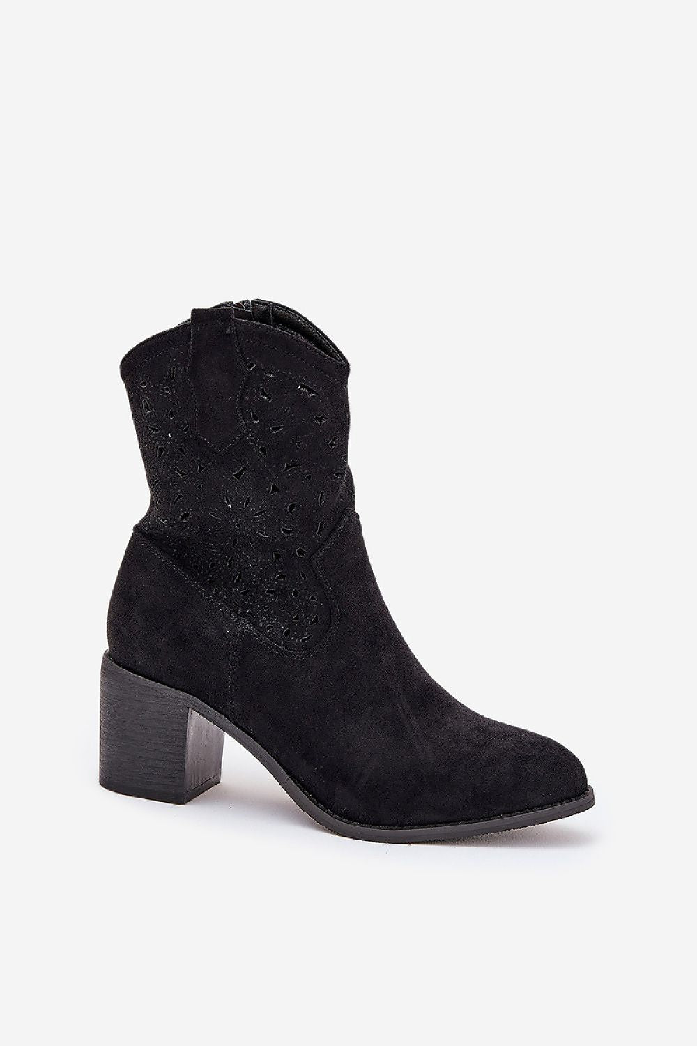 Black Lace Aura Suede Boots – Standalone View