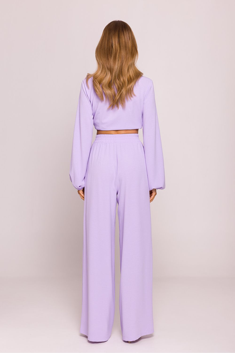  violet women’s wide leg crepe trousers