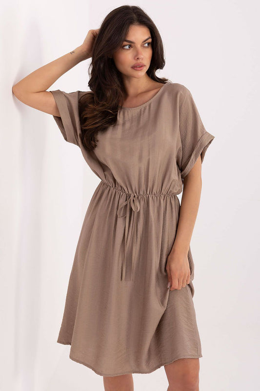 Summer Breeze Dress in Beige – Front View
