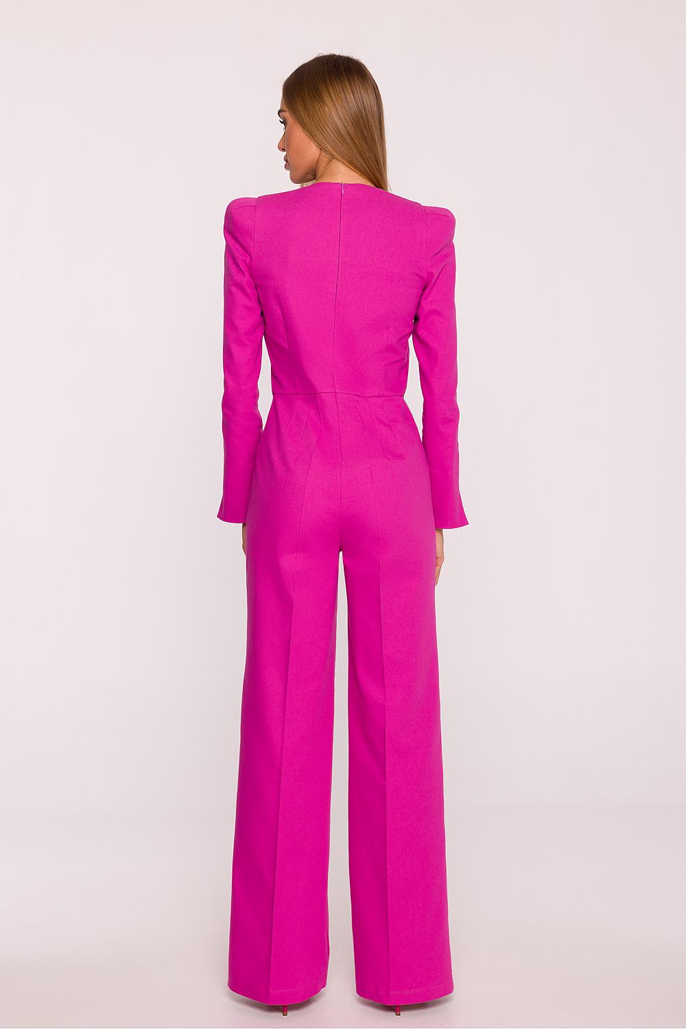  pink women’s structured palazzo jumpsuit