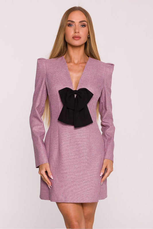  pink women’s structured tweed mini dress
