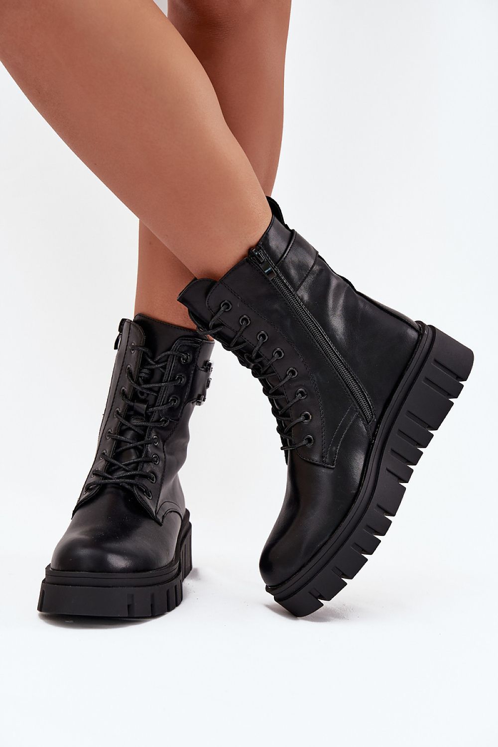 Urban Edge Platform Ankle Boots – Front View