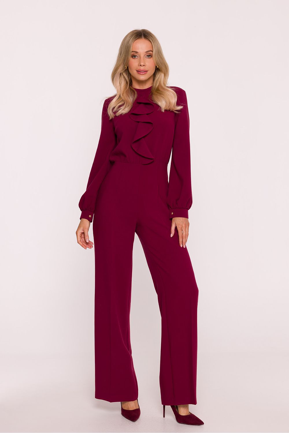  elegant jumpsuit timeless tailored silhouette=red