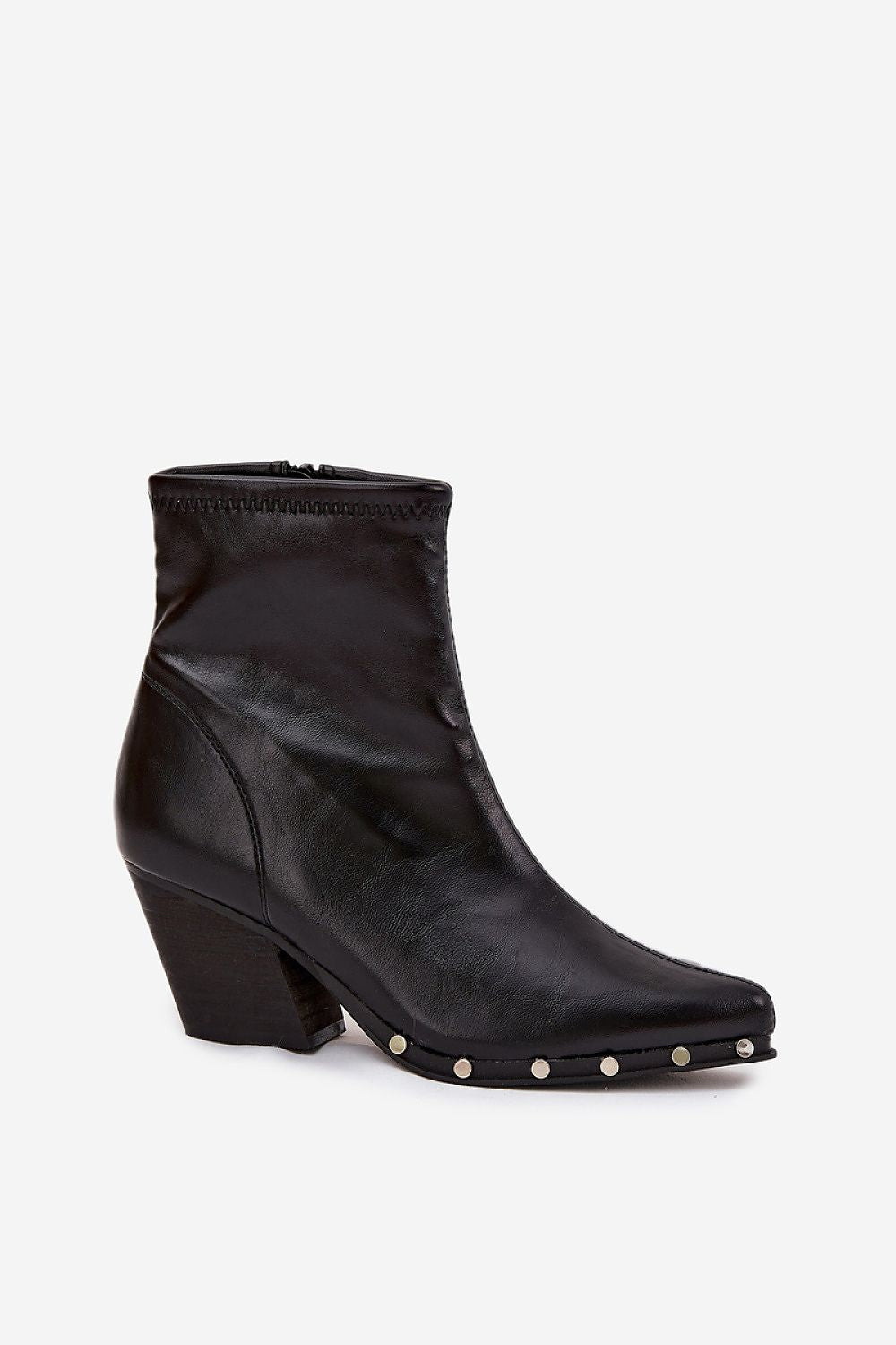 Standalone image of black Raven cowboy boots highlighting sleek western look.