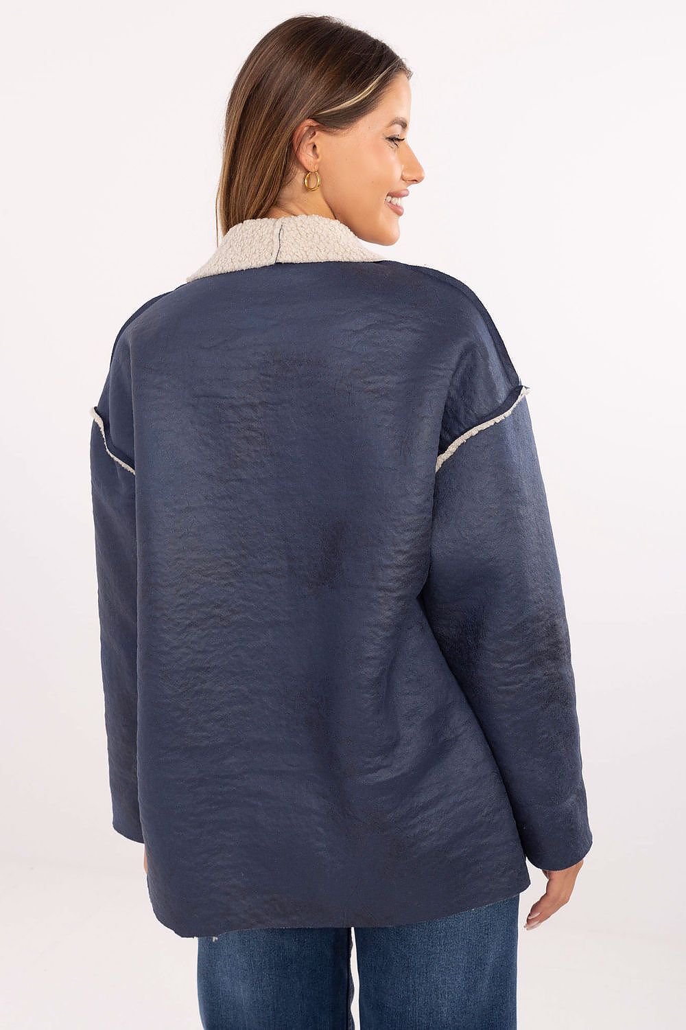 Blue casual jacket – back view highlighting modern relaxed fit