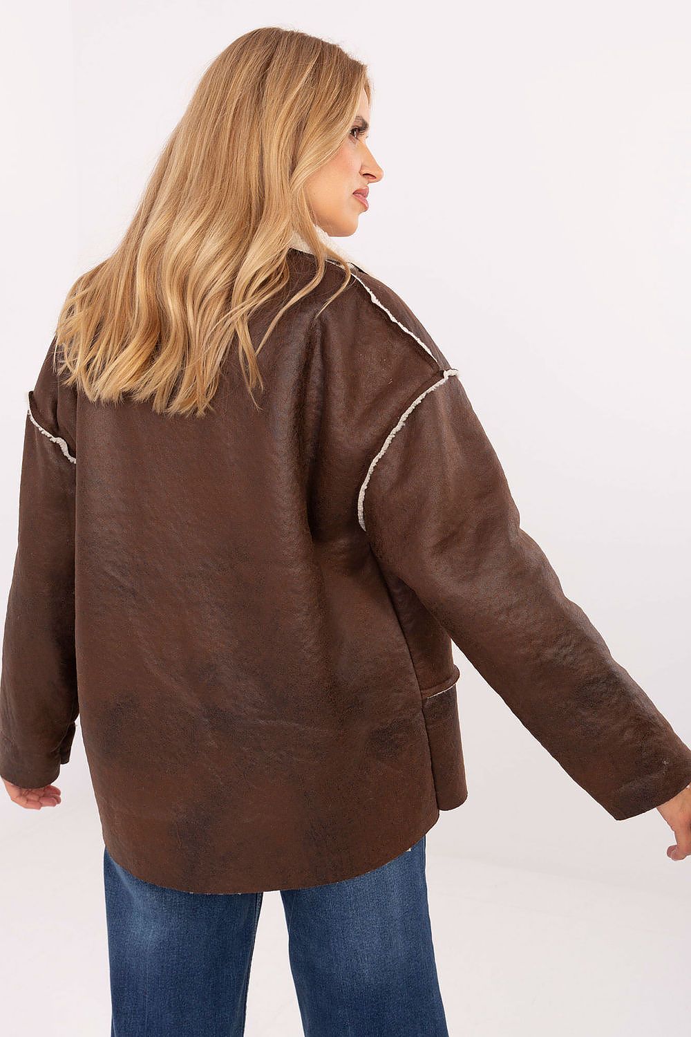 Brown casual jacket – back view highlighting stylish cut