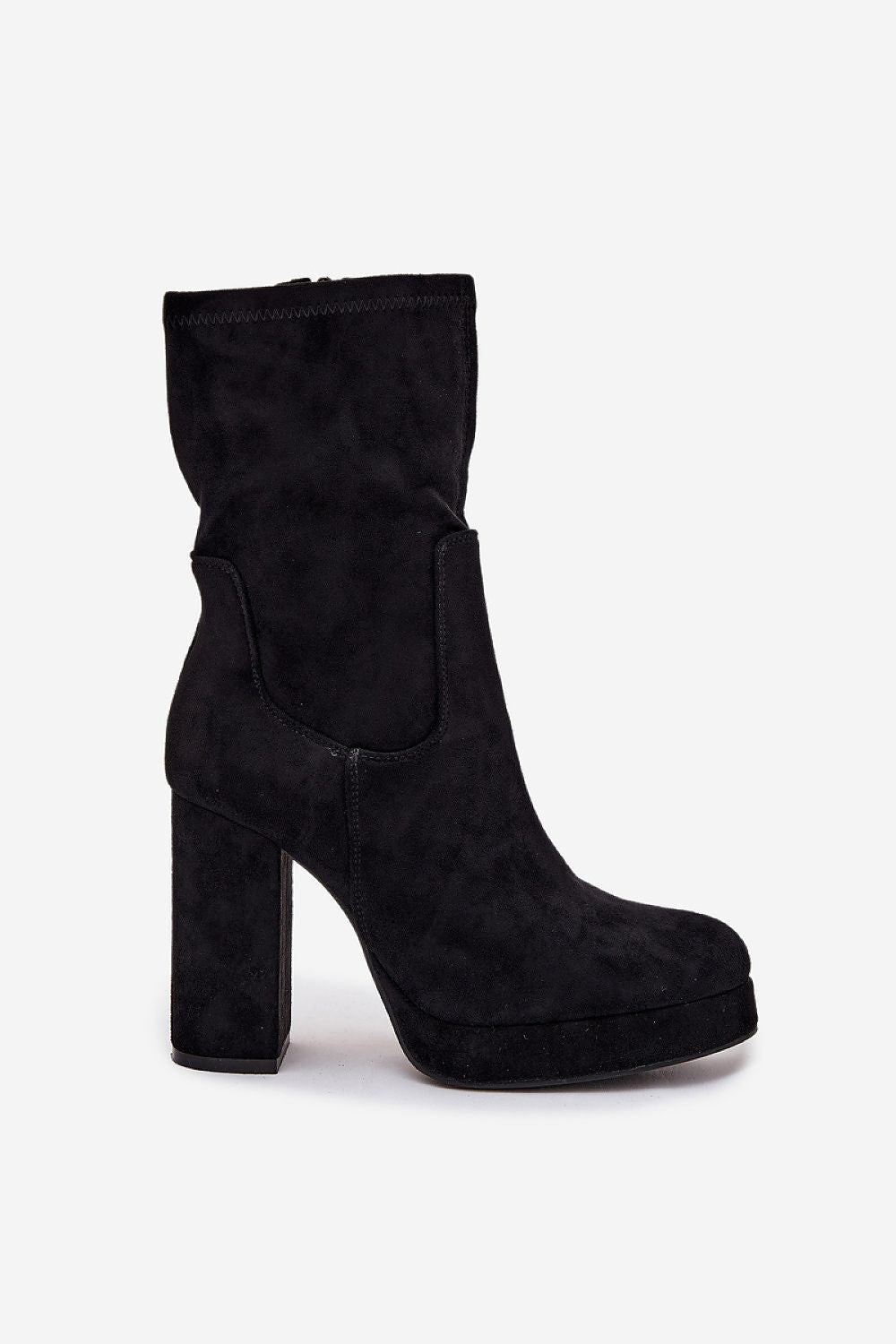 Standalone image of black women’s eco suede ankle boots