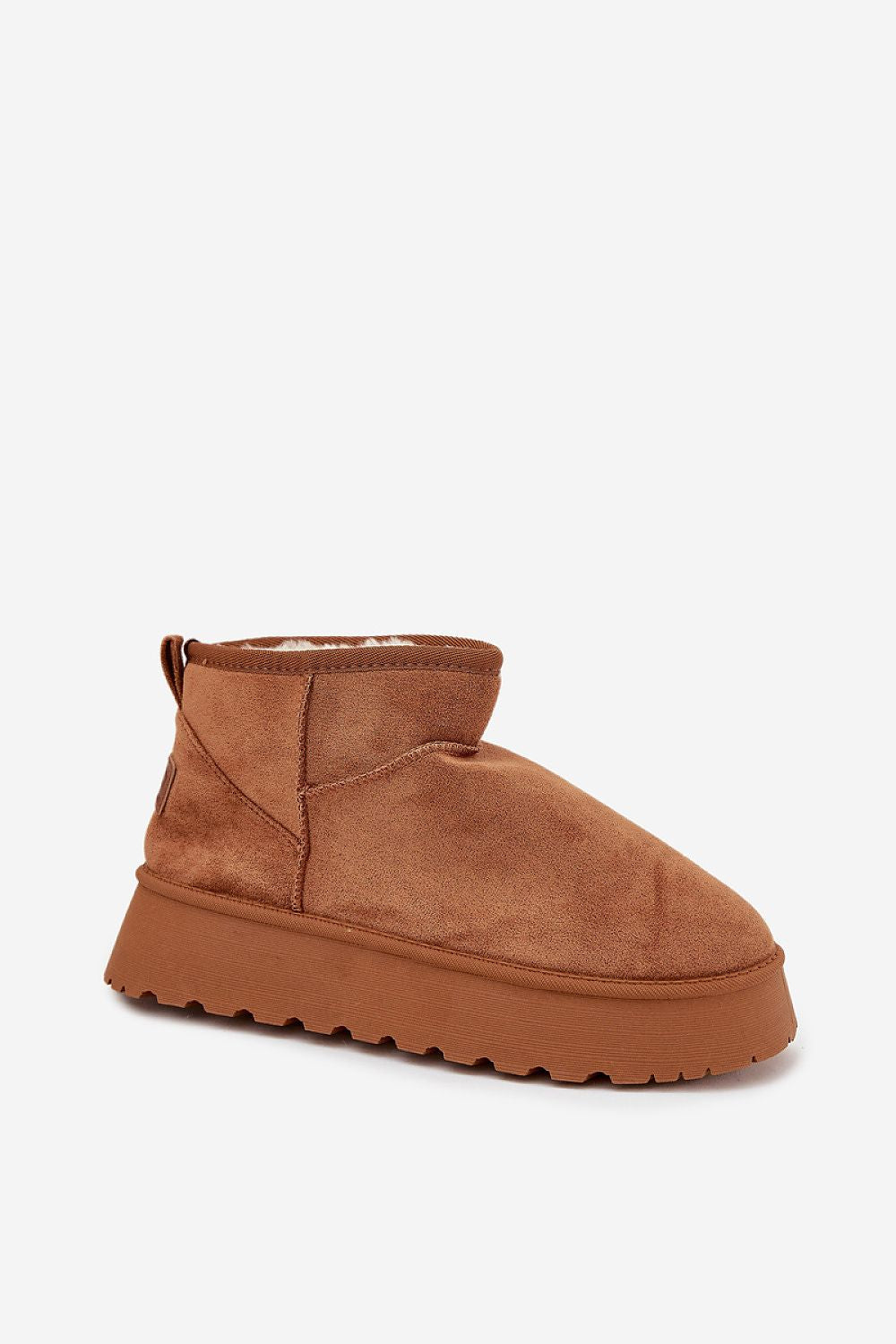  Snow boots model 218737 Step in Eco suede snow boots with fur lining – side view in brown