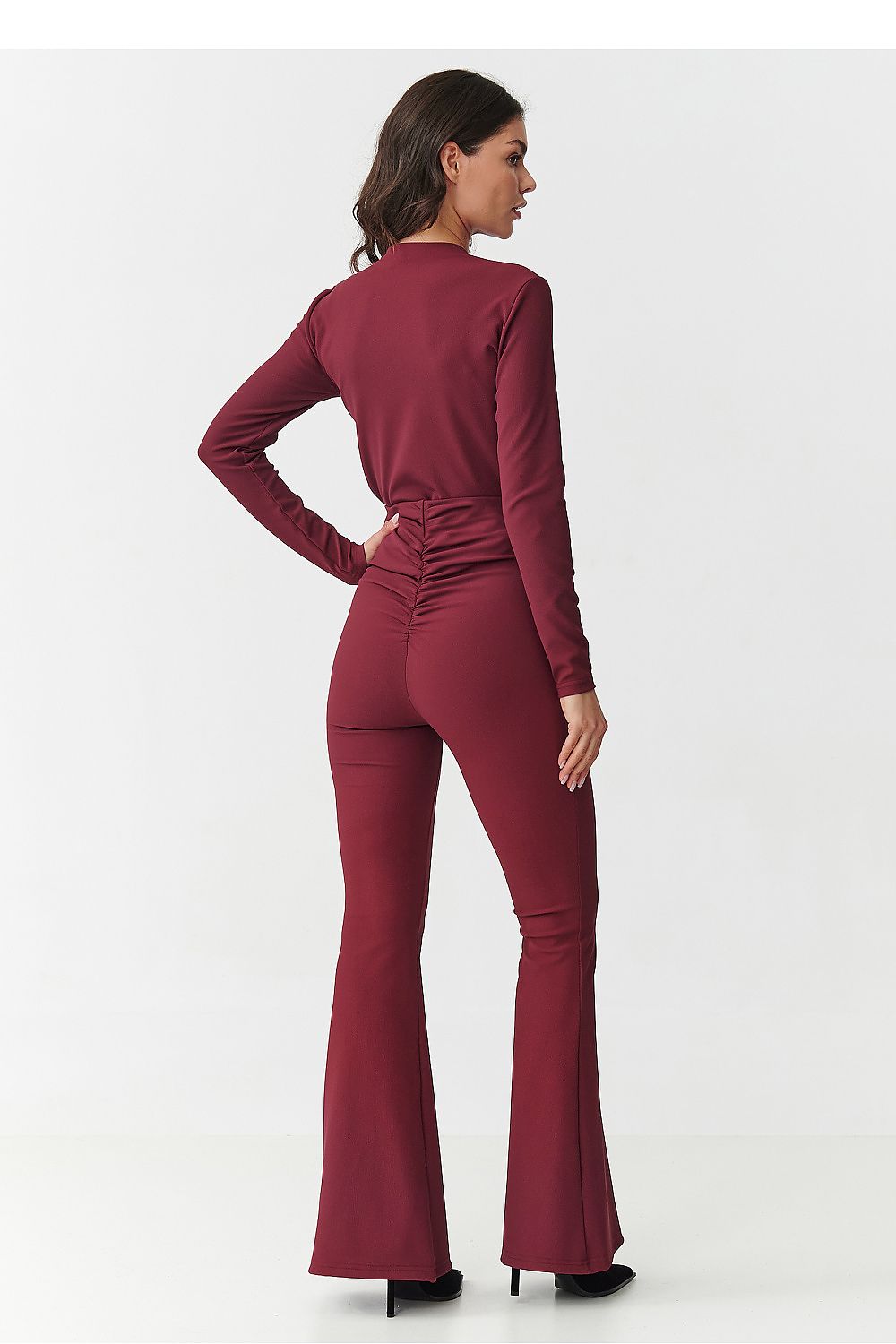  red elegant rose signature outfit with high waist pants