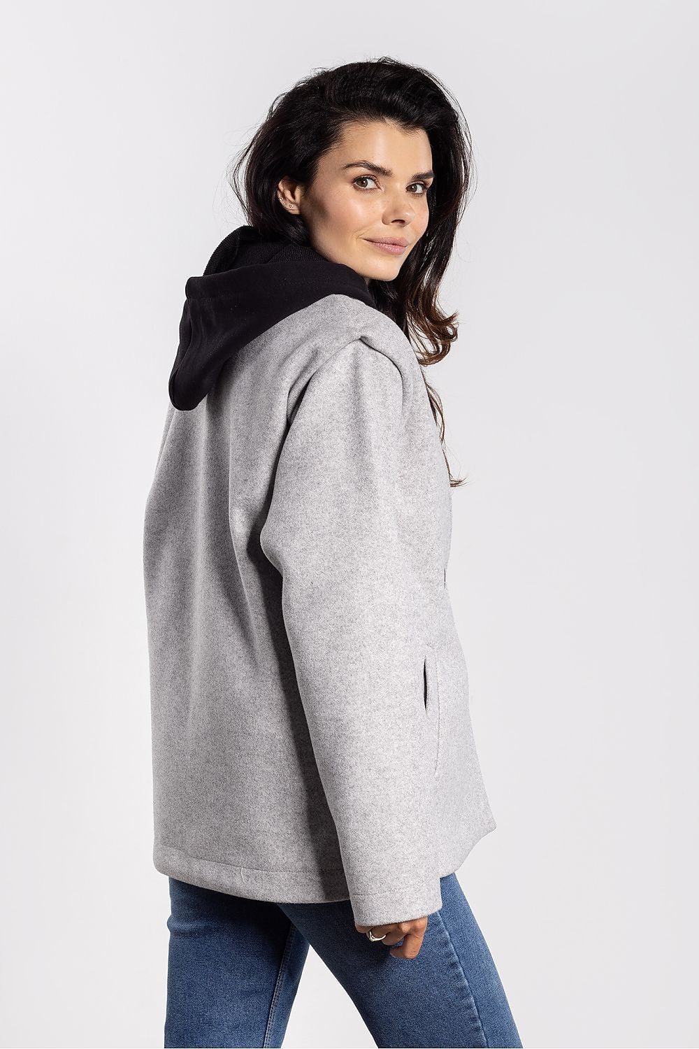  Elena Magnolia Corduroy Jacket Grey Detail-side-view