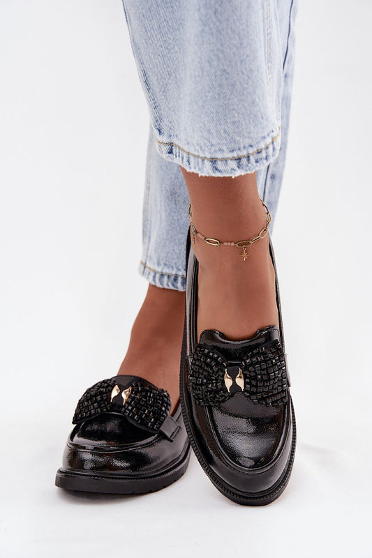 S. Barski loafers with elegant bow detail on the front.