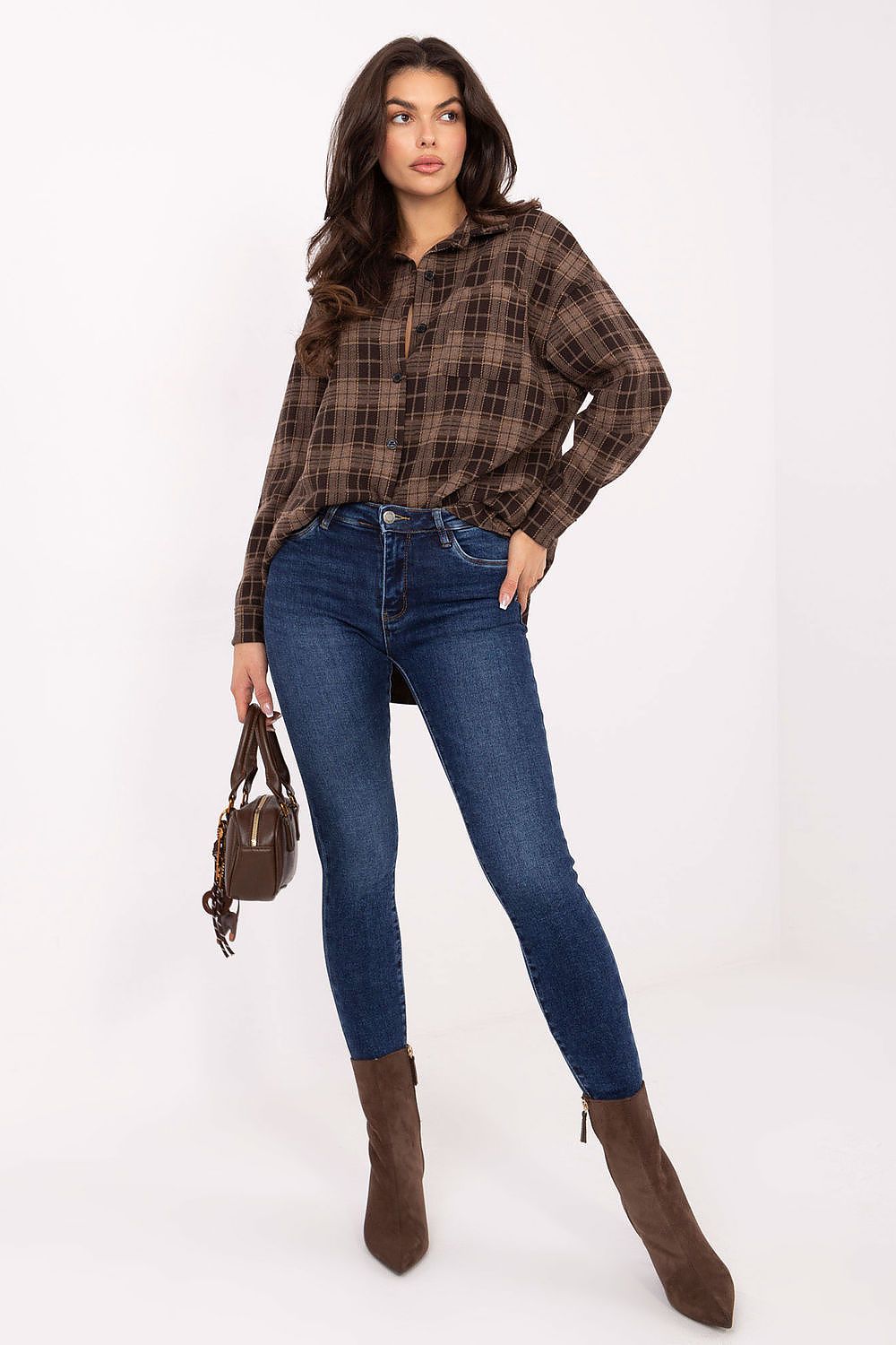  Women's skinny fit push-up jeans in dark blue