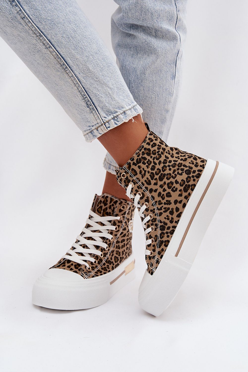 brown gold detail fashion trainers women