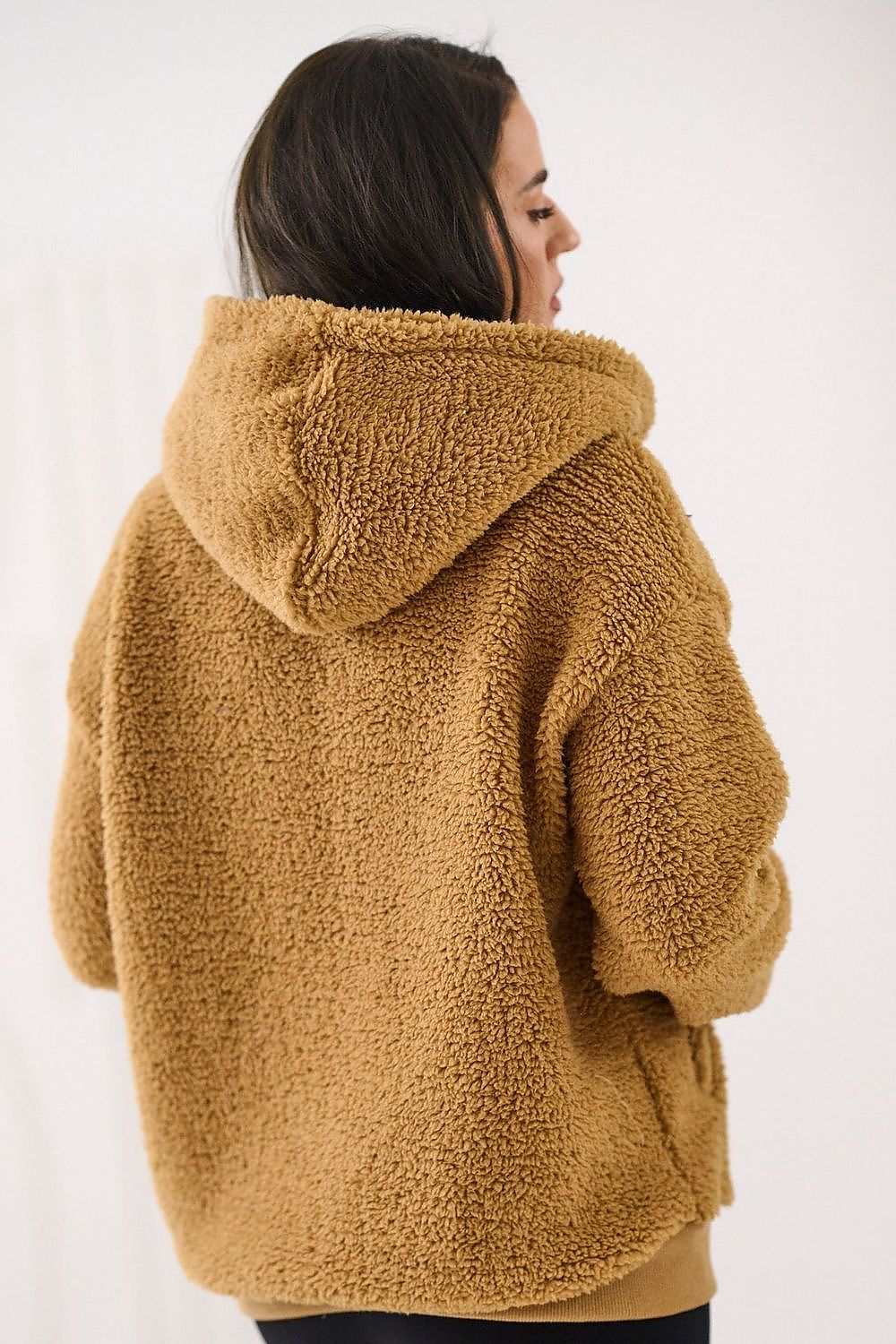  lush hooded sweatshirt with full zip front and ribbed cuffs.