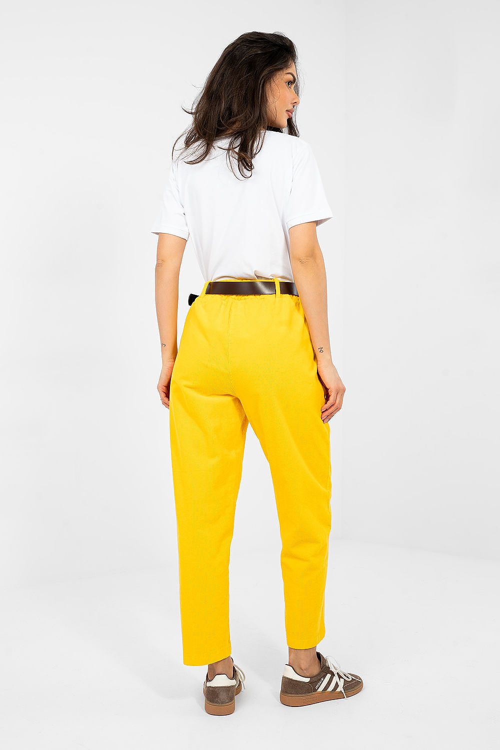  yellow tapered 7/8 corduroy women’s pants