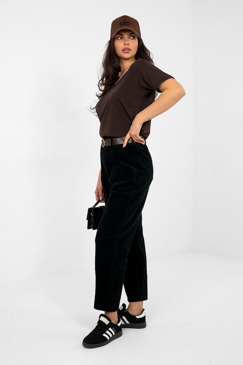  black tapered 7/8 corduroy women’s pants
