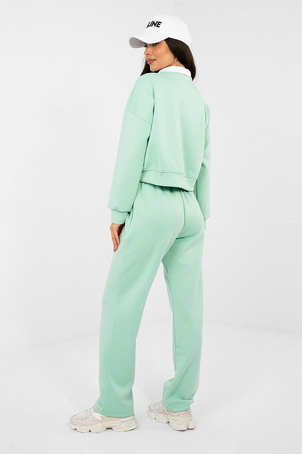  green casual high waist jogger tracksuit