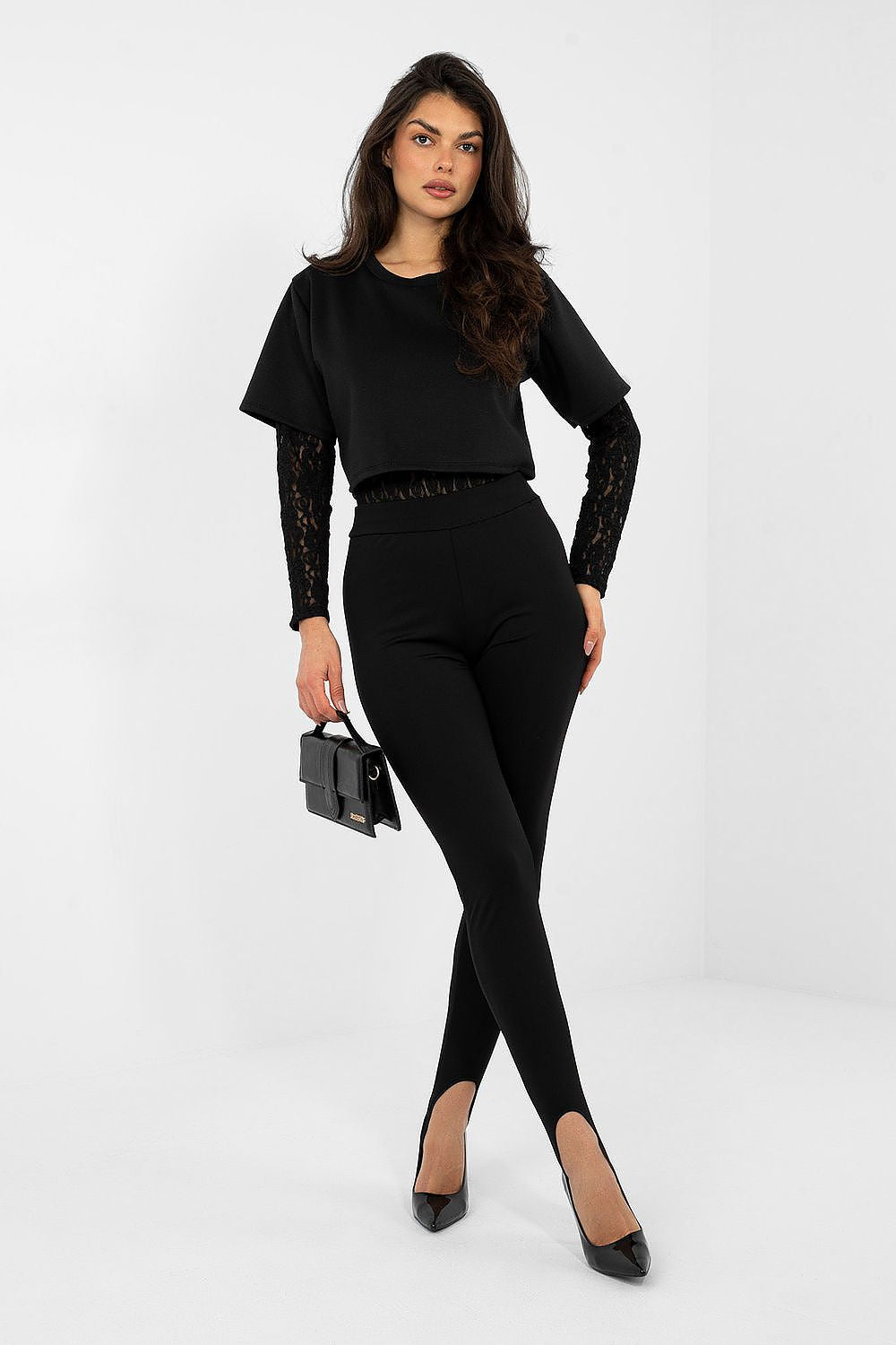  black high waist butter soft heel loop leggings