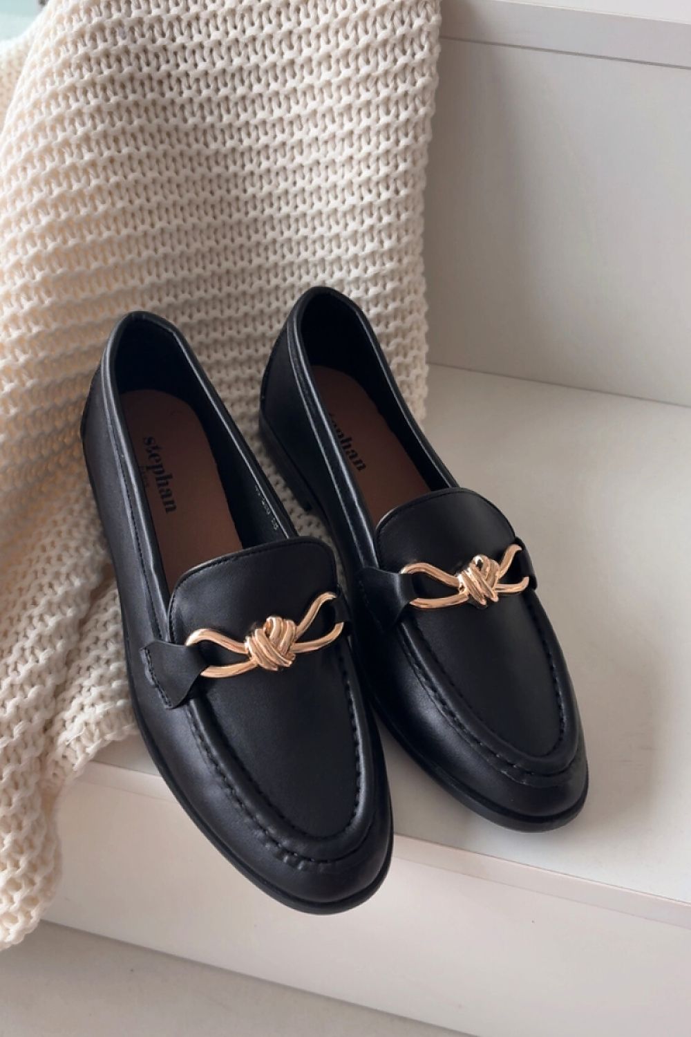 black women’s eco leather classic loafers 