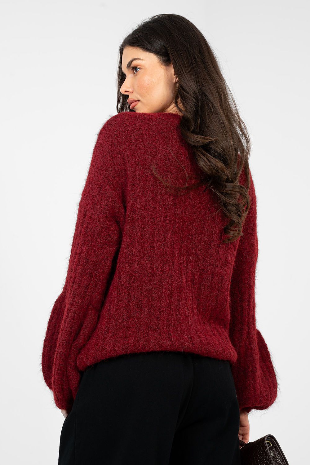  red elegant soft knit jumper women