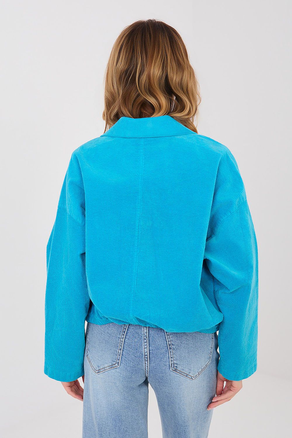  corduroy bomber jacket cropped rear view
