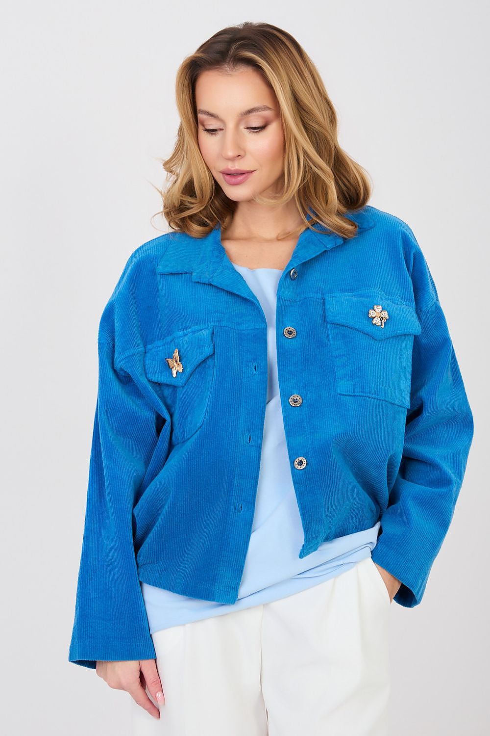  corduroy bomber jacket cropped front view