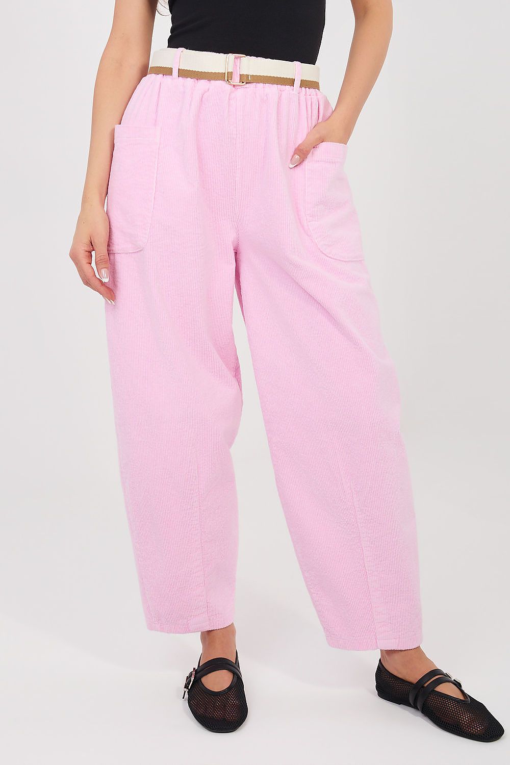  high waisted trousers with tapered leg pale pink-2