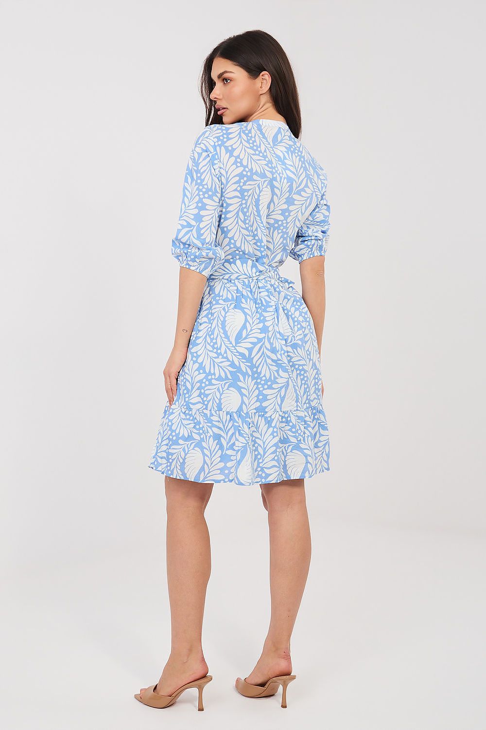 Azure Rose Dress Blue back