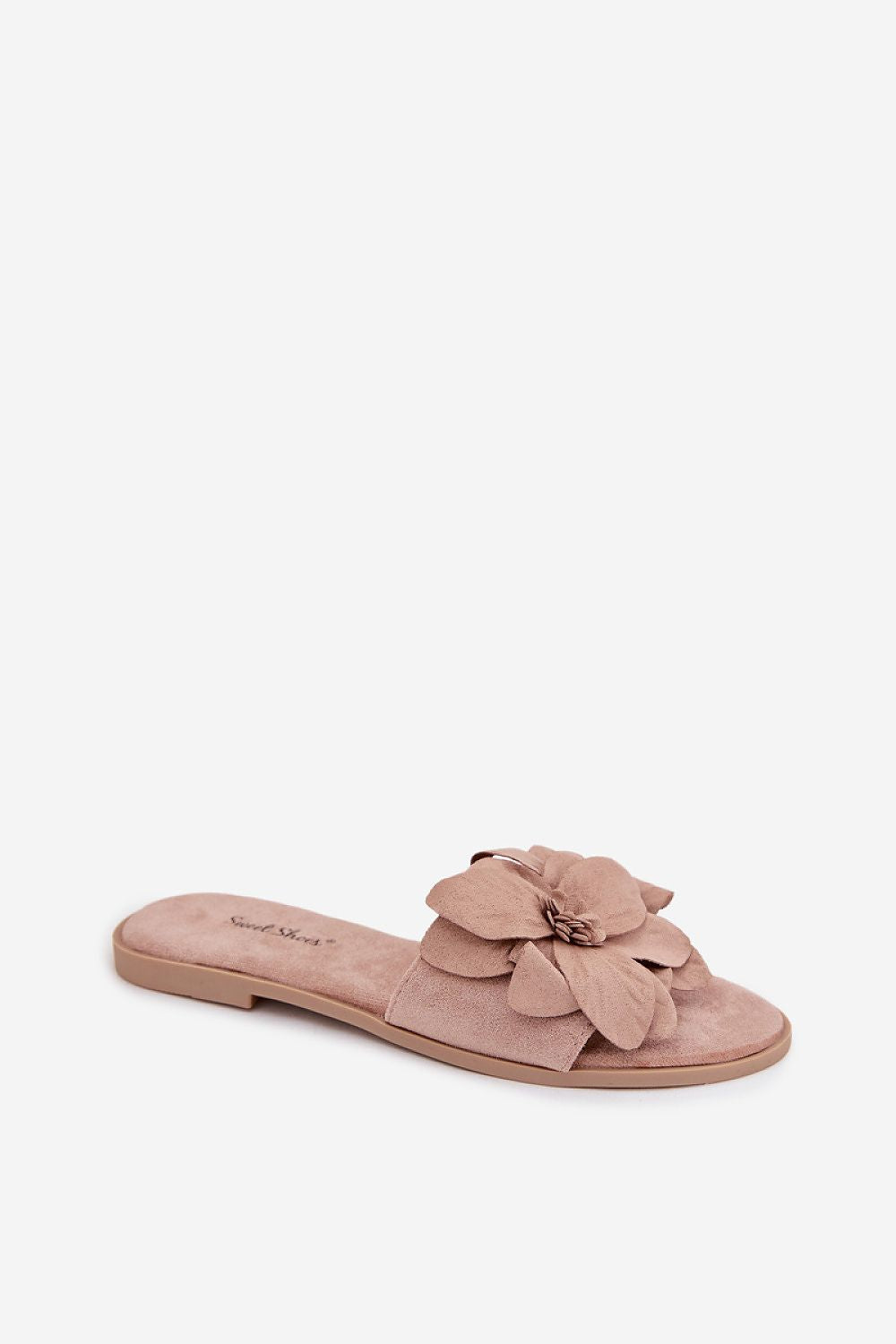  suede sandals floral detail elegant summer style-beige