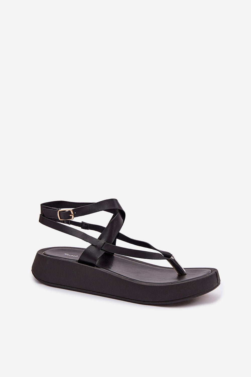 Black sandal on a white background