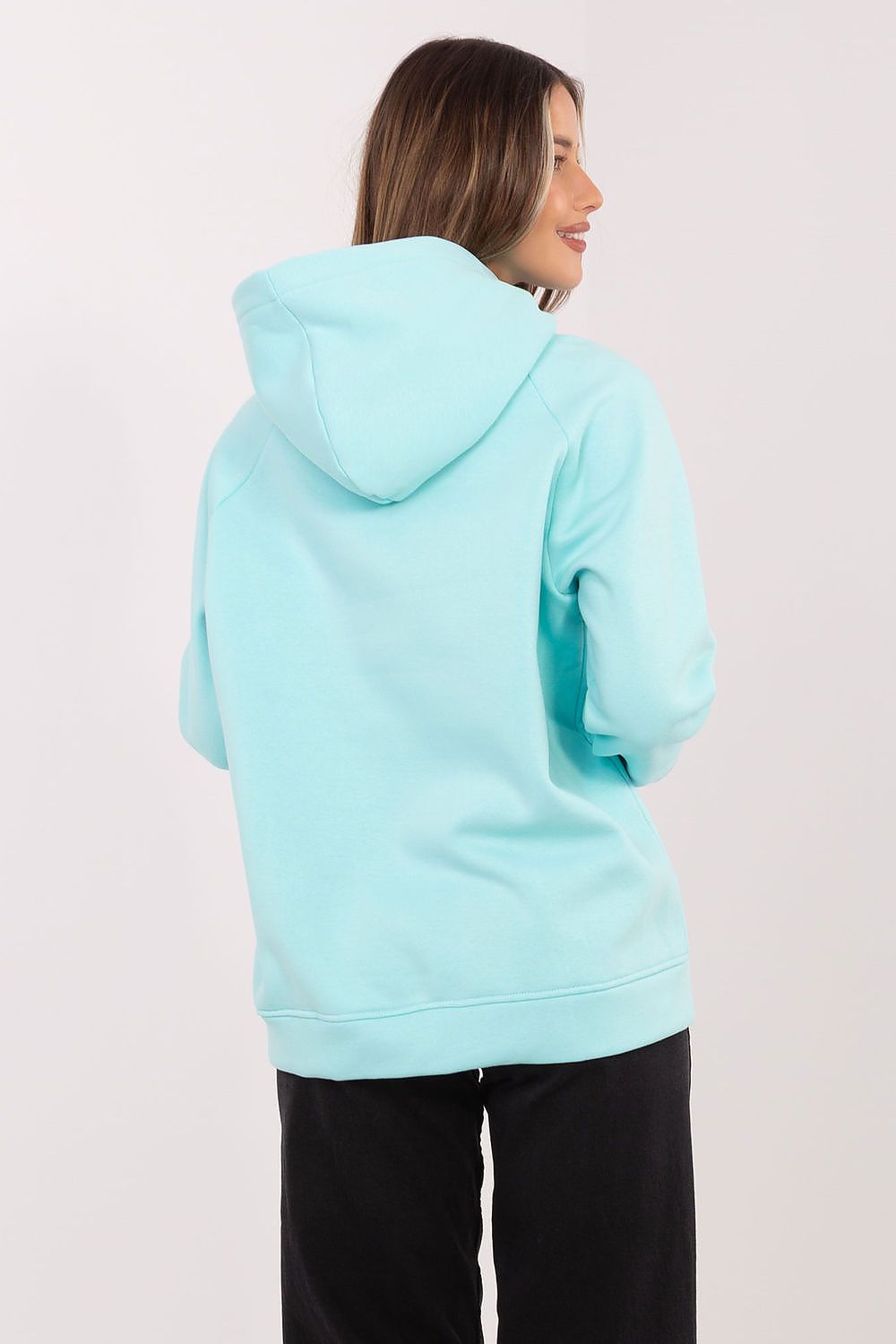  oversized hooded sweatshirt featuring bold HOLY lettering across the front.green rear view