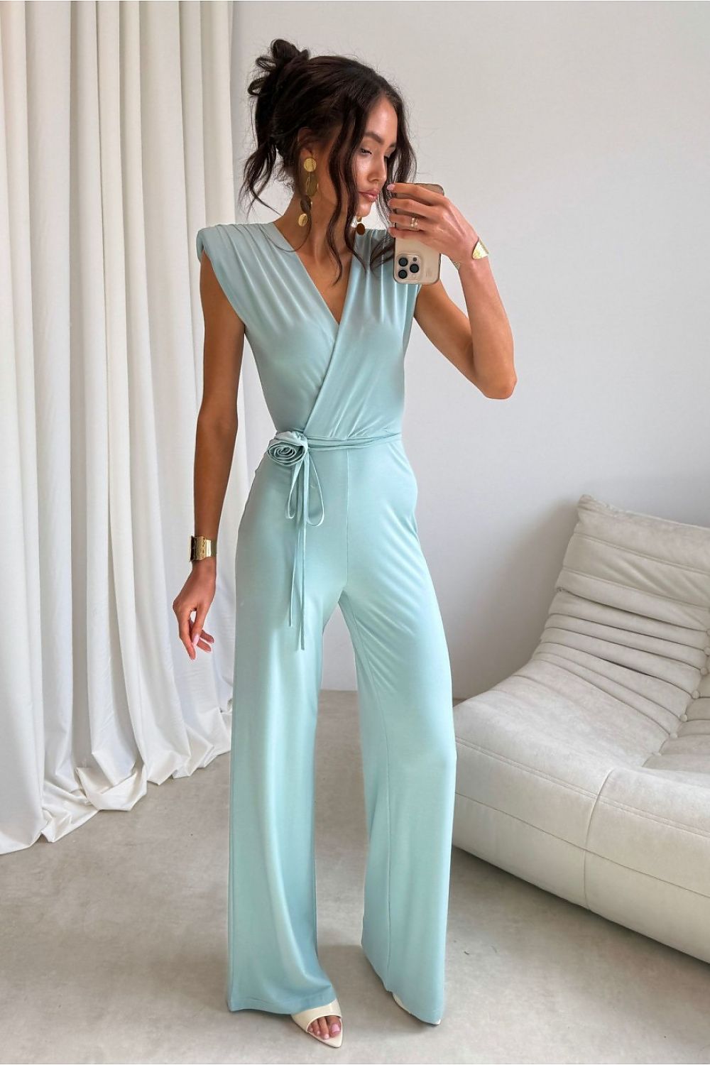  women's jumpsuit with waist tie detail