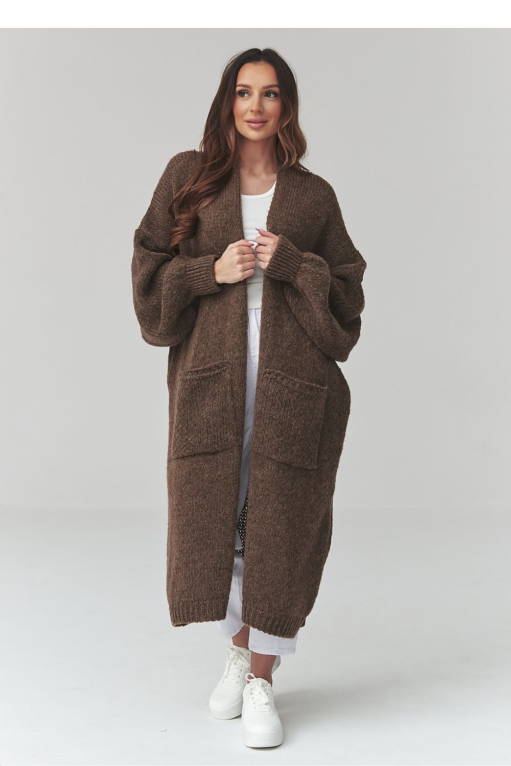  oversized longline cardigan with large pockets