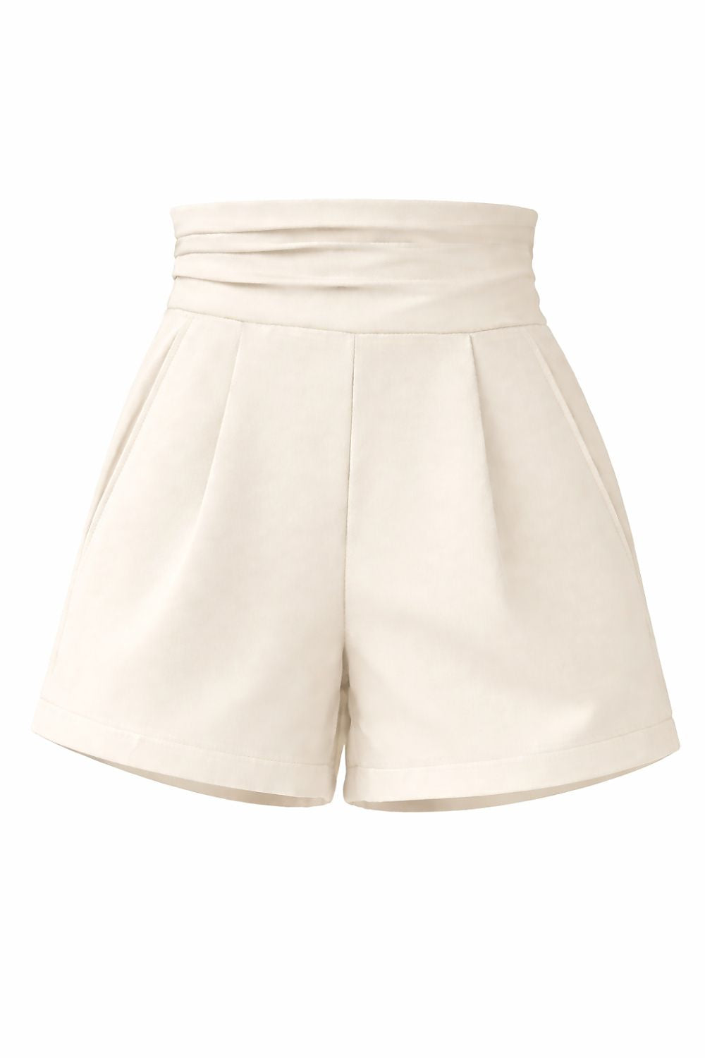 Beige shorts on a white background