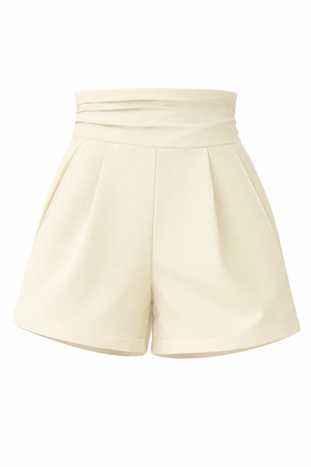 Beige shorts on a white background