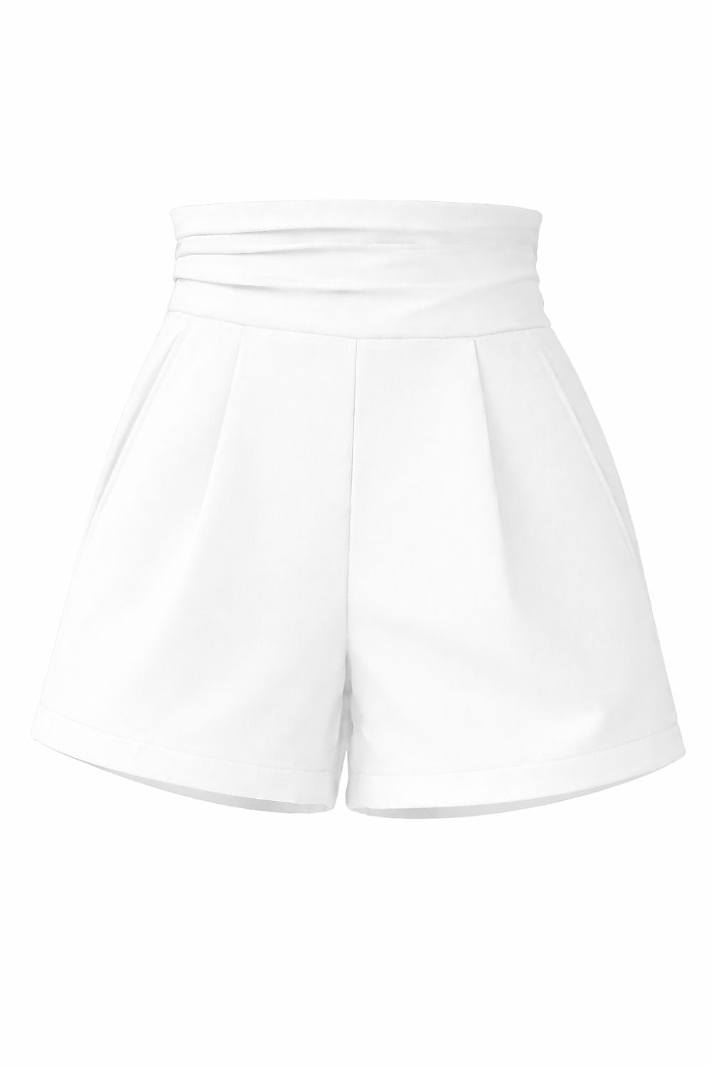 White shorts on a white background