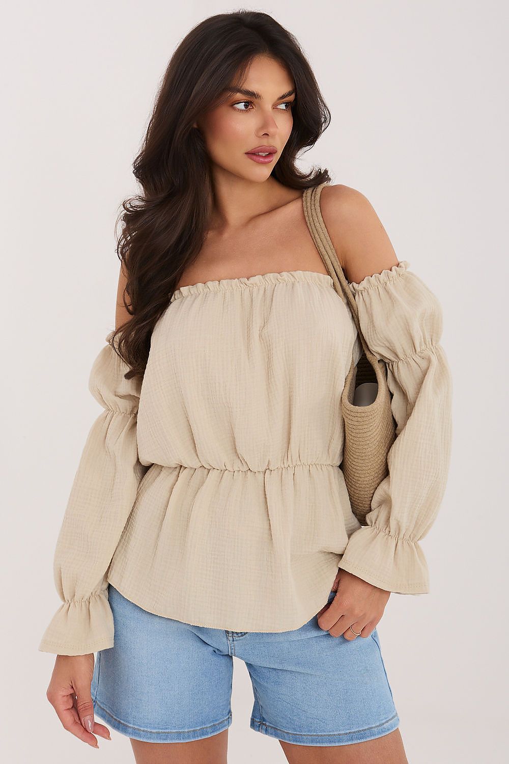  women's blouse elastic waist feminine fit
