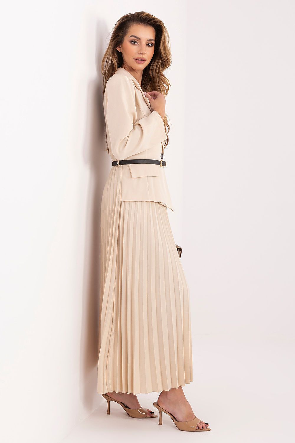maxi dress waist belt classic formal look-2