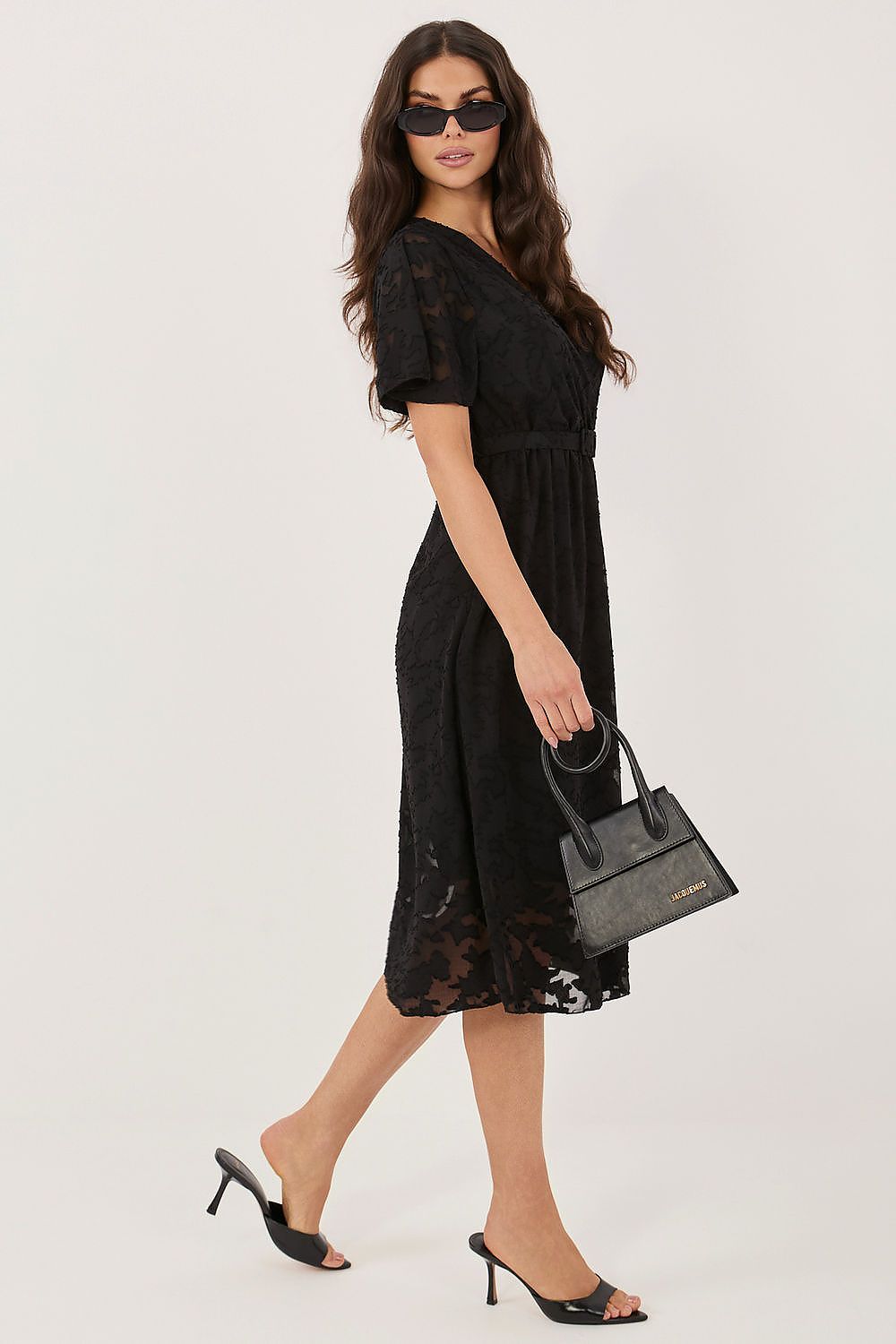 Black wrap midi dress timeless elegant silhouette