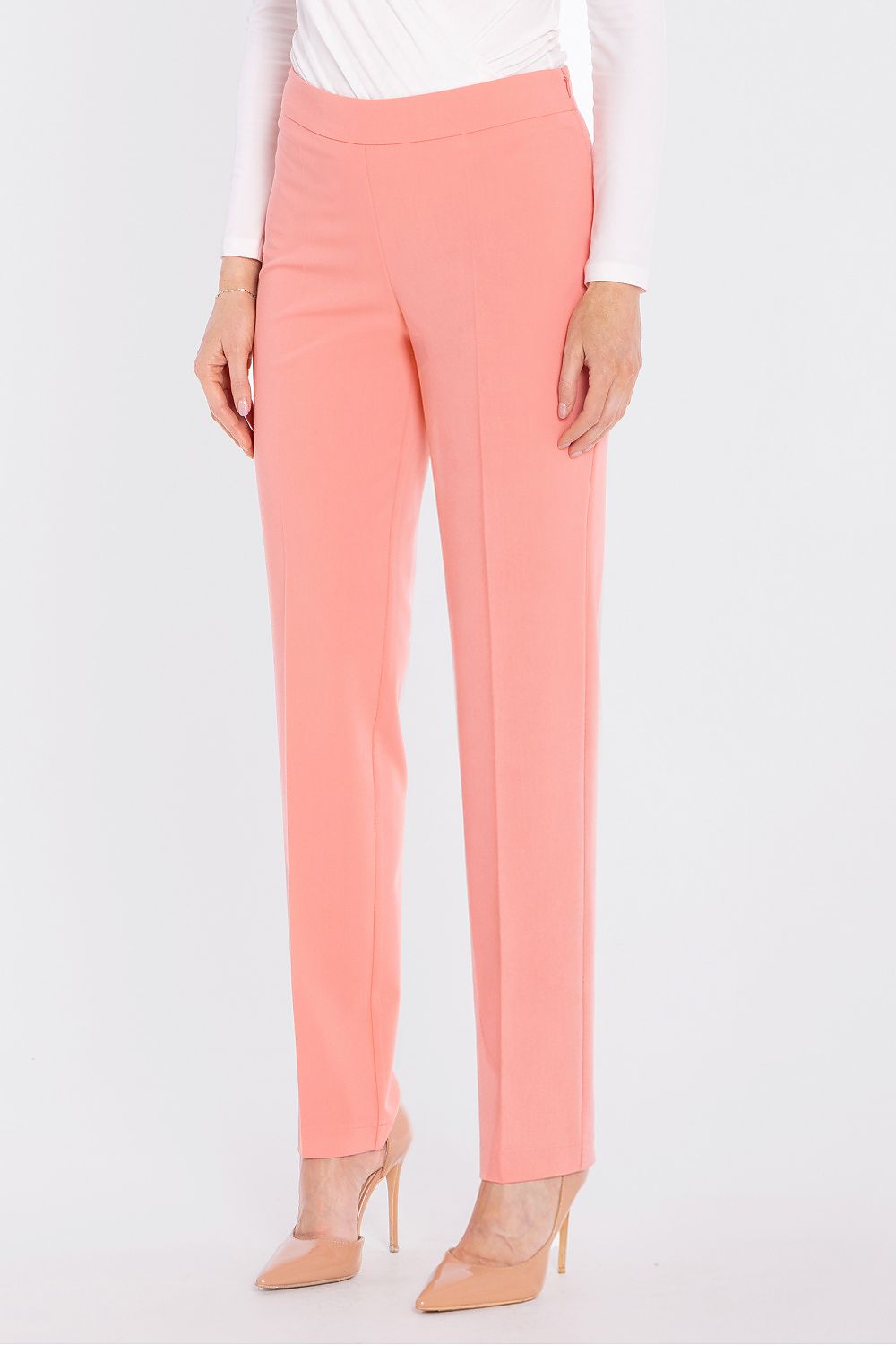 tailored slim trousers high waist elegant fit-pink