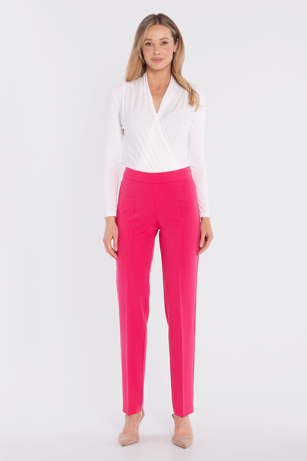 tailored slim trousers high waist elegant fit-front-view-2