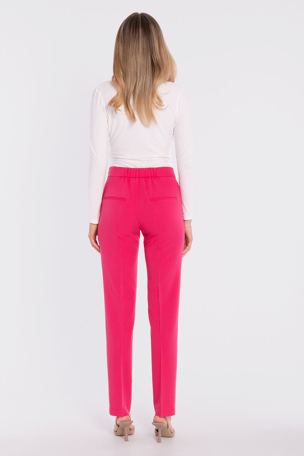 tailored slim trousers high waist elegant fit-rear-view-2