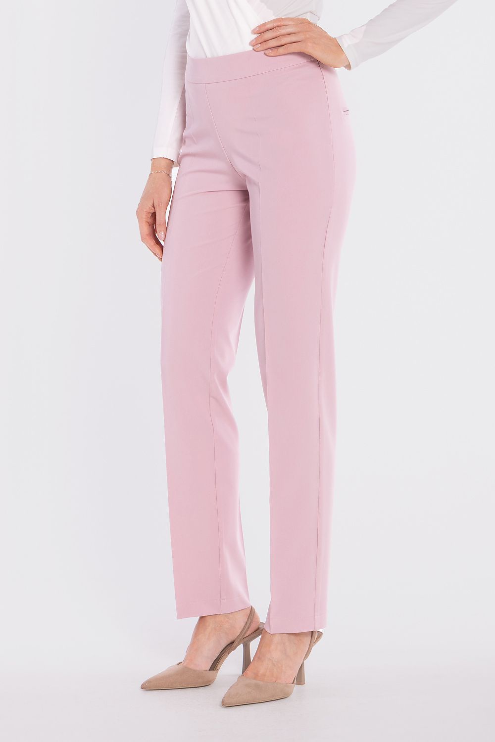 tailored slim trousers high waist elegant fit-violet